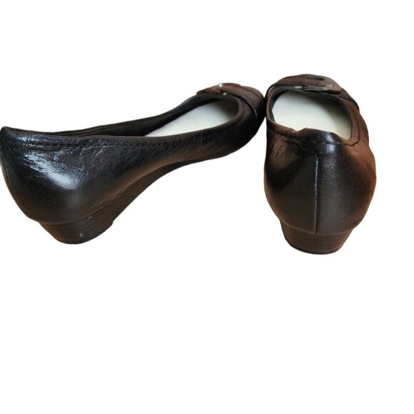 Anne Klein Shoes Woman's Black Leather Upper Balance Size 7.5 Ballet Flat - Picture 7 of 13